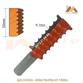 Mua MŨI PHAY GỖ - MŨI SOI GỖ ĐÁNH CHỈ ĐŨA - MŨI TRƯỜNG KỶ 7 RĂNG 55MM CỐT 12.7MM  HÀNG VIỆT NAM CHẤT LƯỢNG CAO