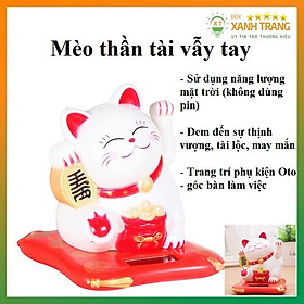 Mua Mèo Thần Tài vẫy tay thu hút tài lộc may mắn bằng năng lượng mặt trời làm phụ kiện trang trí oto  bàn làm việc