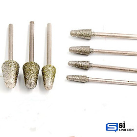 Mua Bộ 2 đầu mũi mài kim cương hình nón ( lõi 3.0mm  đầu 6mm và 10mm)