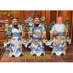 Mua Tượng tam đa Phúc Lộc Thọ men rạn h55cm gốm sứ Bát Tràng