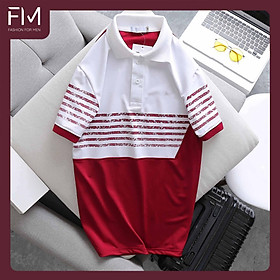 Áo thun cổ bẻ nam phối màu trẻ trung, chất thun mềm mịn thoải mái hoạt động - formen shop - fmps162