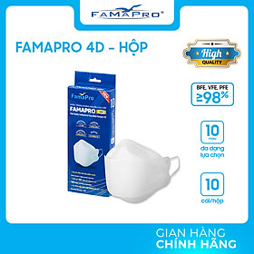 [HỘP - FAMAPRO 4D] - Khẩu trang y tế kháng khuẩn cao cấp Famapro 4D tiêu chuẩn KF94 (10 cái/ hộp)