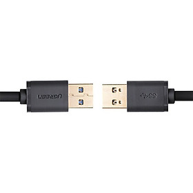 Dây USB 3.0 đực sang đực mạ vàng dài UGREEN US116 (Đen) - Hàng chính hãng