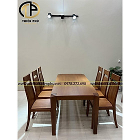 Mua Bộ bàn ăn 6 ghế gỗ xoan đào mặt bàn chữ nhật chân hưu sang trọng