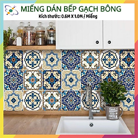 Miếng dán gạch bông, kích thước 0.6m x 1.0m / miếng, có sẵn keo mặt sau, in hình rõ nét