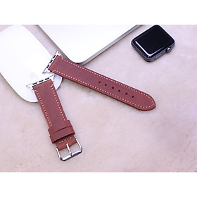 Dây Đeo Thay Thế Dành Cho Apple Watch - Da dò sáp Nâu Đỏ Handmade