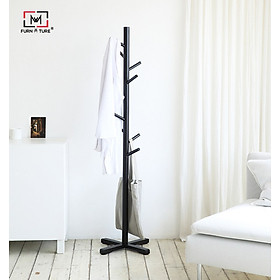 CÂY TREO QUẦN ÁO HÀN QUỐC GỖ LẮP RÁP- STANDING HANGER MÀU ĐEN