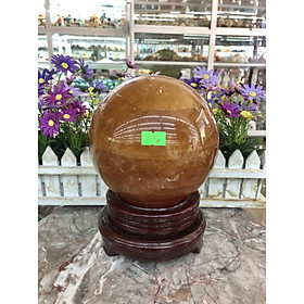 Mua Quả cầu phong thủy đá thạch anh vàng - Đường kính 14 2 cm  14 5 cm và 15 cm