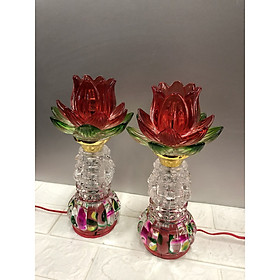 Mua Đèn thờ hoa sen thủy tinh thân led  bóng và thân đèn có đèn led   tiết kiệm điện  cm KH8799