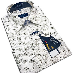 Áo sơ mi nam họa tiết dài tay Amazing, hoa văn hình học lạ mắt, form suông, vạt bầu, chất liệu nhập khẩu India-02