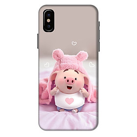 Ốp lưng nhựa cứng nhám dành cho iPhone XS in hình Heo Dễ Thương