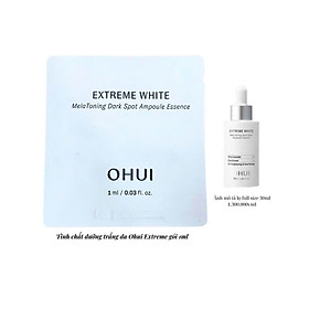 Combo 10 gói Tinh Chất Mờ Nám Trắng Da OHUI Extreme White Melatoning Dark Spot Ampoule Essence 1ml