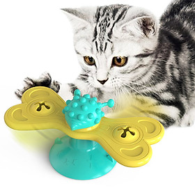 Windmill Cat Toy Interactive Cat Toy Turntable Cat Molar Toy Scratching Tickle Toy with Catnip