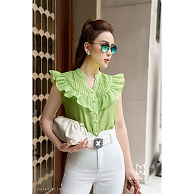 Áo Sơ Mi Cách Điệu Nữ MY WAY Tay Cánh Tiên Phối Bèo Tiểu Thư Cao Cấp 2MA0823