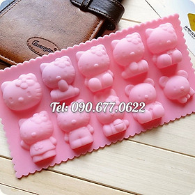 Mua Khuôn silicone làm bánh  rau câu  socola  bánh cookie 10 mèo Kitty – Mã số 1097
