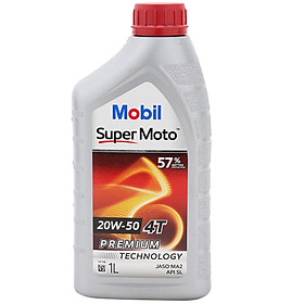 Nhớt Xe Số 4T Mobil Super Moto 20W-50 Tiêu Chuẩn JASO MA2 API SL