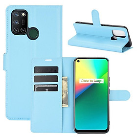 Bao da điện thoại nắp gập có ngăn đựng thẻ cao cấp cho Oppo A53 A32 A15 A93 A72 A73 F17 Pro 5g 2020 - blue