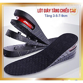 Lót giày tăng chiều cao 5cm có đệm khí giúp êm ái thoải mái, đôn chiều cao mong muốn