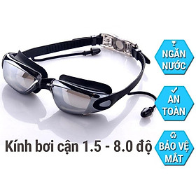 Kính bơi cận có độ (Màu Đen/Hồng) độ cận thị từ 1.5 độ đến 8.0 độ dododios mắt kính cản tia UV hạn chế sương mờ