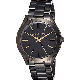 Michael Kors Men's Mid-Size Black IP Slim Runway Three-Hand Watch