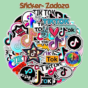 Mua Bộ sticker TIKTOK chống thấm nước trang trí mũ bảo hiểm  đàn  guitar  ukulele  điện thoại laptop