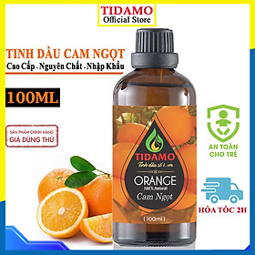 Tinh Dầu Xông Phòng Chai Lớn 100ML, Tự Chọn Mùi | Chính Hãng TIDAMO, Chiết xuất Tự Nhiên, Có Kiểm Nghiệm | Xông Thơm Phòng, Thư Giãn và Bảo Vệ Sức Khỏe - Cam Ngọt 100ml (Orange)