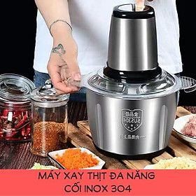 Máy xay thịt đa năng cối inox 304 Dao 4 Lưỡi Đa Năng, Công suất 250W- Xay thịt, xay tỏi ớt, rau củ quả.