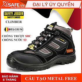 Giày bảo hộ lao động nam Jogger Climber S3 SRC da lộn bền bỉ, thoáng khí, chống nước, cấu tạo phi kim nhẹ hơn