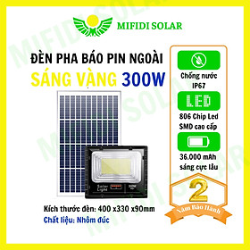 Mua Đèn Năng Lượng Mặt Trời MIFIDI | Đèn Pha Báo Pin 300W ánh sáng vàng rực rỡ LP300V