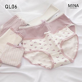 Set 5 Quần Lót Nữ Cotton Vải Trơn Mềm Mịn Mã QL06