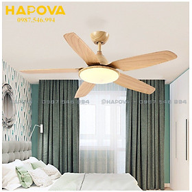 Mua Quạt trần vàng pháp HAPOVA 5 cánh trang trí nhà cửa 1289 động cơ 6 số + Tặng kèm điều khiển từ xa hàng chính hãng
