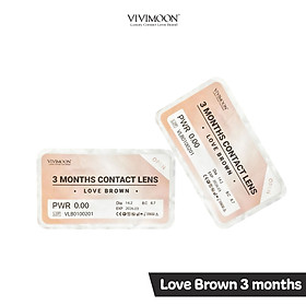Kính Áp Tròng Hàn Quốc Nâu Tây Trong Veo Cho Mắt Thở 3 Tháng Vivimoon - Love Brown