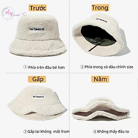 Mũ Bucket lông cừu phong cách Hàn Quốc hót hít