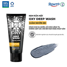 Sữa rửa mặt cho nam Oxy sạch sâu giảm nhờn dạng kem có hạt massage Oxy Deep Wash 100g
