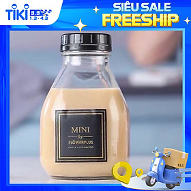 Chai thuỷ tinh 300ml 500ml dáng lùn đựng nước ép, detox