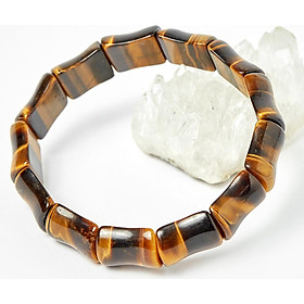 Vòng thạch anh mắt hổ vàng nâu bản đốt trúc 15x13mm mệnh thổ, kim - Ngọc Quý Gemstones