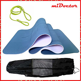 Thảm Tập Yoga Định Tuyến TPE 2 Lớp – Chọn Màu – Chọn Độ Dày + Bao Thảm Tập Yoga + Dây Buộc Thảm Tập Yoga Chính Hãng miDoctor