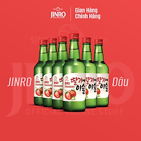 CHÍNH HÃNG Soju Hàn Quốc JINRO VỊ DÂU 360ml - Hộp 6 chai