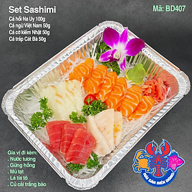 Mã 407_Set Sashimi Cá Hồi, Cá Ngừ, Cá Cờ Kiếm, Cá Tráp 250g