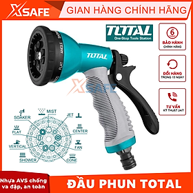 Vòi phun nước xịt rửa TOTAL THWS010901 Vòi xịt tưới cây 8 tia, bộ công cụ 3/4