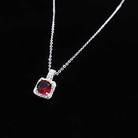 Dây chuyền BẠC THẬT - Vòng cổ bạc nữ mặt vuông đính Pha Lê [TS-DC-A20]