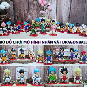Mô hình dragon ball - Bộ 21 Nhân Vật Phim 7 Viên Ngọc Rồng - Songoku, Vegeta, Gogeta, Broly, Cell Bọ Hung, Majin Buu, Frieza - Sưu tầm, Trang trí bàn làm việc, case máy tính