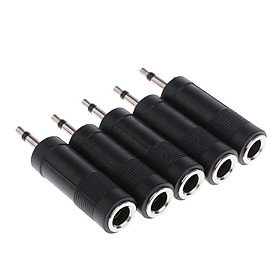 3.5 Mm 1/8 Nam Cắm Đơn 6.35 Mm 1/4 Nữ Jack Chuyển Đổi Âm Thanh 5 Cái/bộ