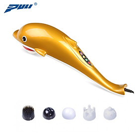 Máy massage cầm tay cá heo 6 đầu PULI PL-608B - Màu Ngẫu Nhiên, 5 kiểu rung, 6 tốc độ