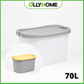 Mua Combo 2 Thùng nhựa 70L đựng đồ có nắp đậy Ollyhome  Thùng đựng quần áo đa năng nhựa cao cấp - Thùng đựng đồ chơi trẻ em