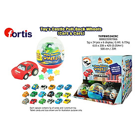 Kẹo Toy's Castle Pull-back Wheels 5g (Cars & Cars)
