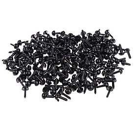 200 Pieces Black Plastic Safety Eyes for Teddy Bear Doll Animal Toys