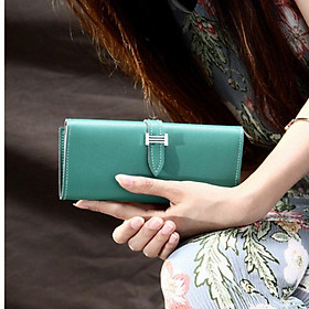 Ví nữ cầm tay phong cách Hàn Quốc 429 2 (Xanh lam) tặng móc khóa da thật cao cấp K 550 