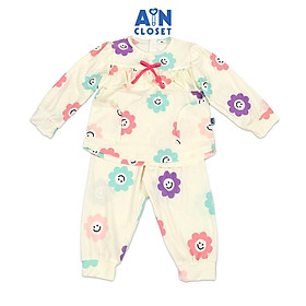 Bộ quần áo Dài bé gái họa tiết Mặt Trời thun cotton - AICDBGTEVLSB - AIN Closet