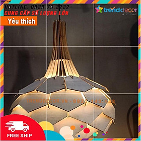ĐÈN GỖ DIY dáng Hoa Lài. Treo tường trang trí nhà - Đèn gỗ cao cấp decor quán, khách sạn